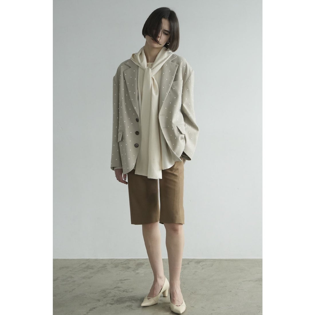 クラネ CLANE PEARL DOT JACKET （IVORY） - ファッション通販