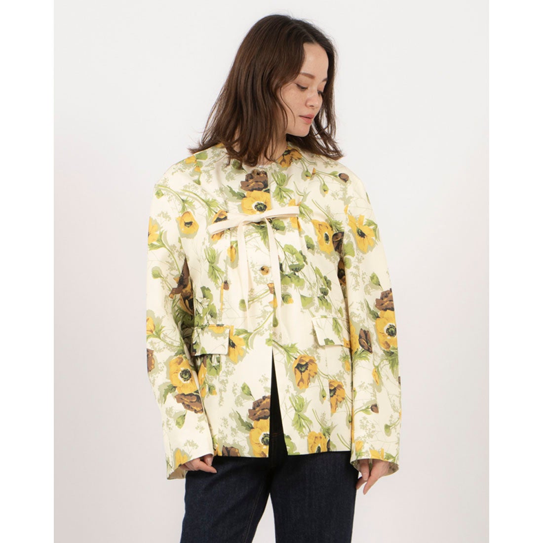 クラネ CLANE SCARF FLOWER RIBBON TOPS （IVORY） -靴＆ファッション