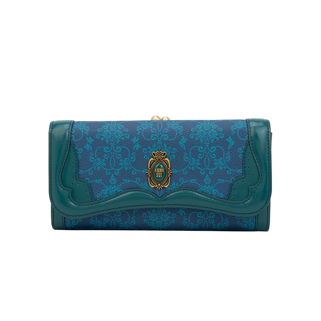 アナスイ ANNA SUI リーブル 口金長財布 （ネイビー） -人気ブランドの