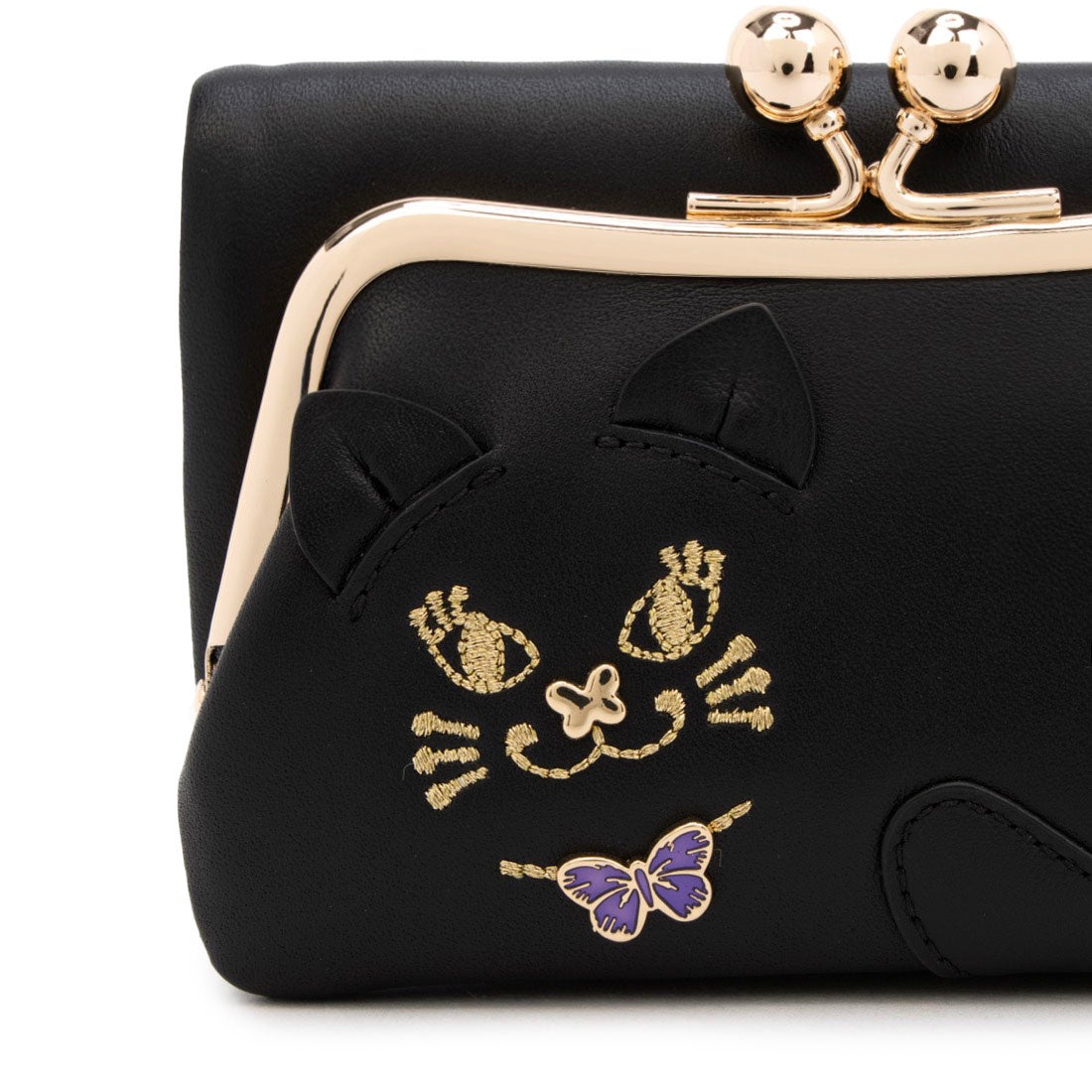 アナスイ ANNA SUI TITIソフト 口金二つ折り財布 （ブラック） -人気