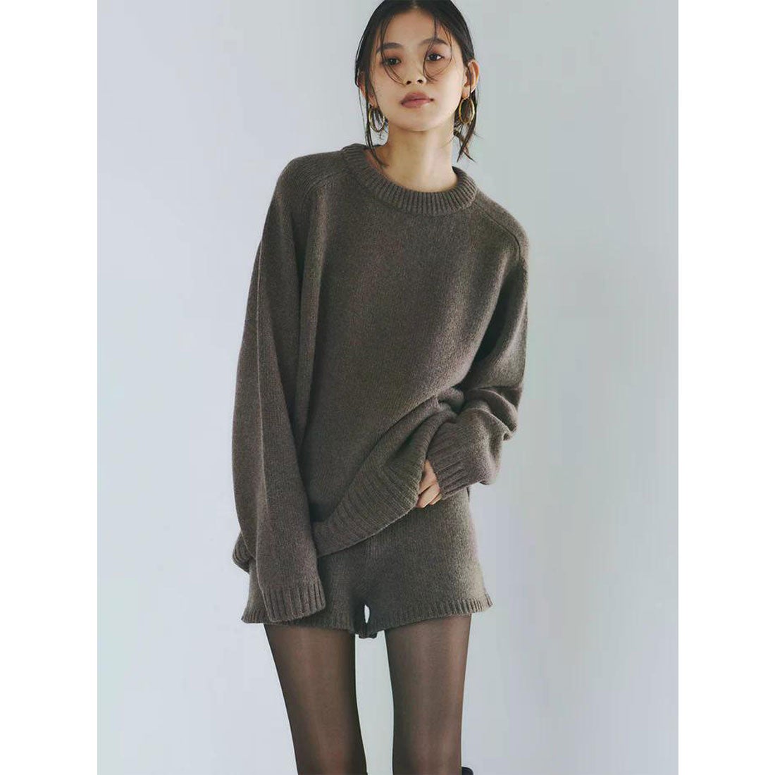 アニュアンス anuans HAMILTONウールカシミヤクルーネックプルオーバー