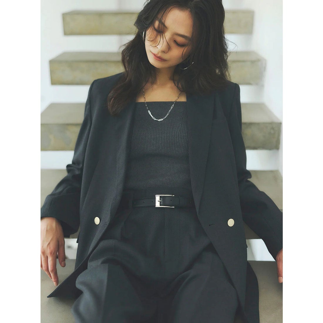 アニュアンス anuans ベーシックダブルジャケット （GREY