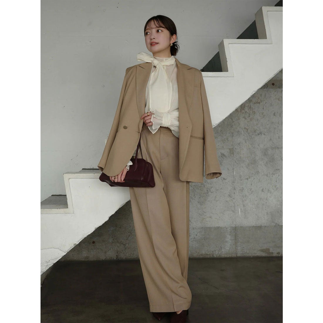 アニュアンス anuans ベーシックダブルジャケット （BEIGE