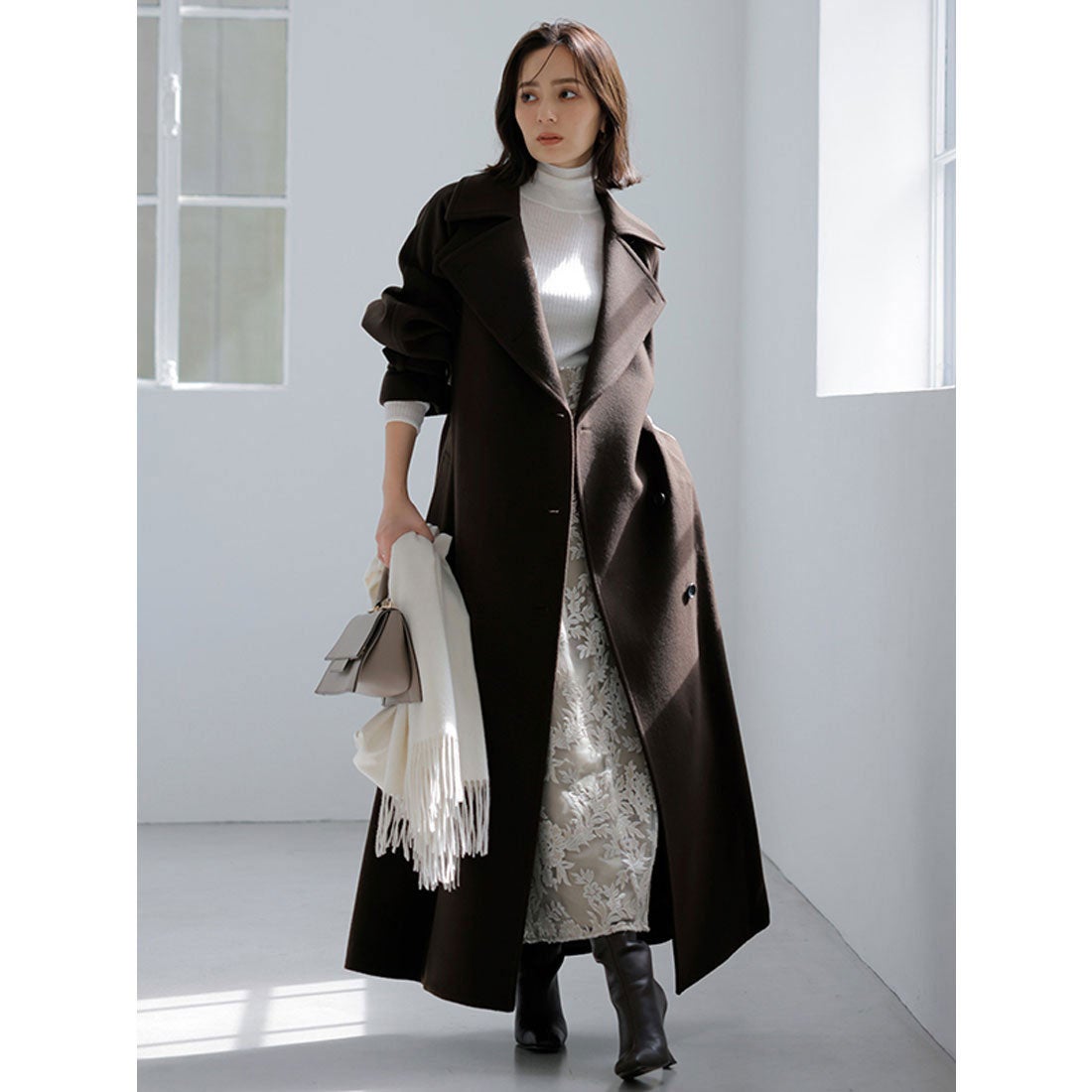 アニュアンス anuans ウールトレンチコート （KHAKI GREY） -靴