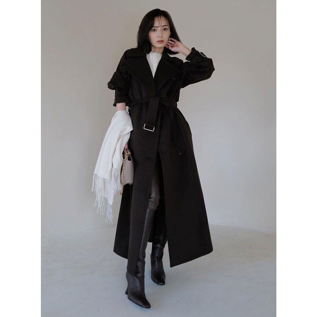 アニュアンス anuans ウールトレンチコート （KHAKI GREY