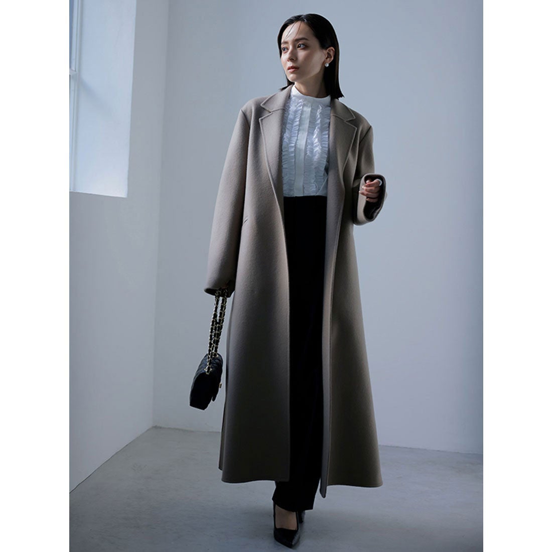 アニュアンス anuans リバーロングチェスターコート （CHARCOALGREY