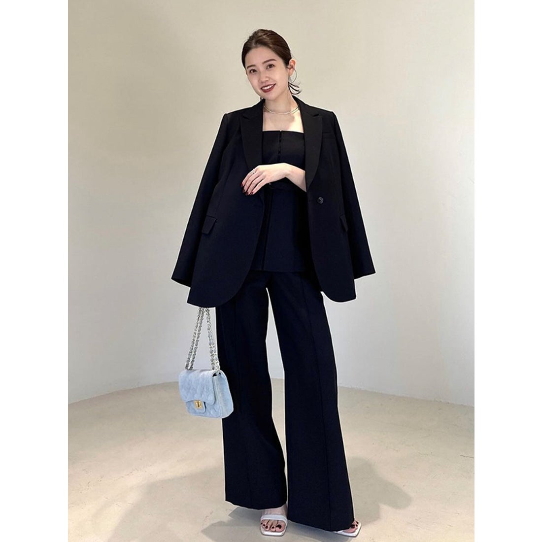 アニュアンス anuans セミダブルテーラードジャケット （NAVY