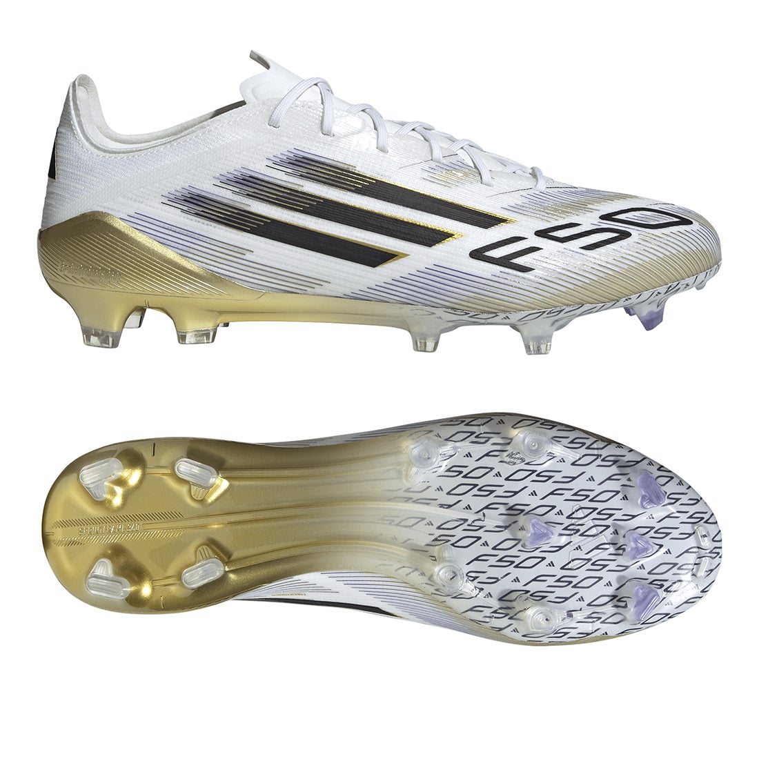 adidas アディダス F50 ELITE FG(ホワイト×ブラック×ゴールド) NMR09