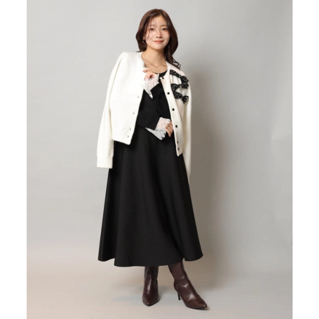 アプワイザー・リッシェ Apuweiser-riche 袖レースビスチェ切替