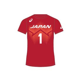 ASICS アシックス バレーボール男子日本代表番号応援Tシャツ （Vレッド