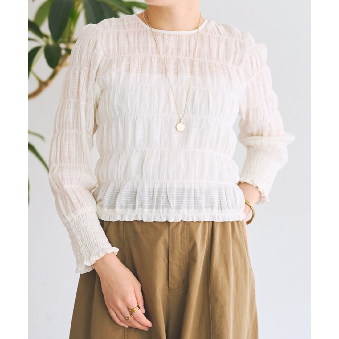 ビアズリー BEARDSLEY 《近日予約開始》コットンシャーリングブラウス