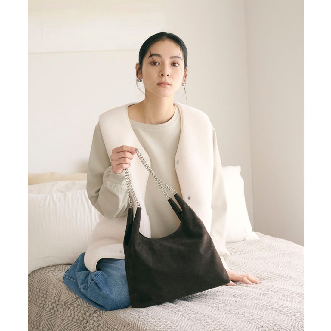 BEAUTY&YOUTH UNITED ARROWS スエードライク チェーン ショルダー