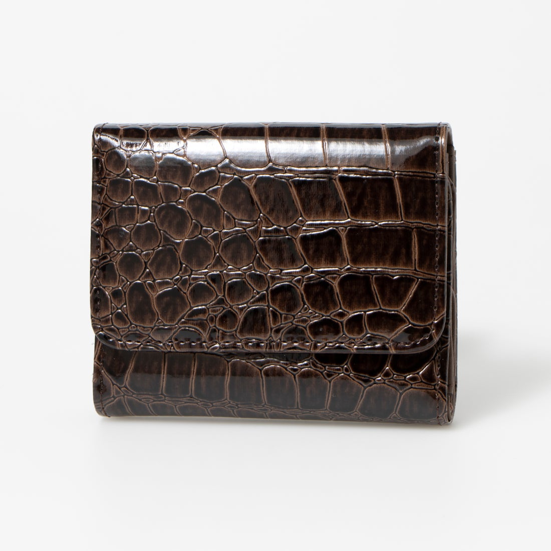 キャティフェラーリ Cathie Ferrari クロコ型押し三つ折財布