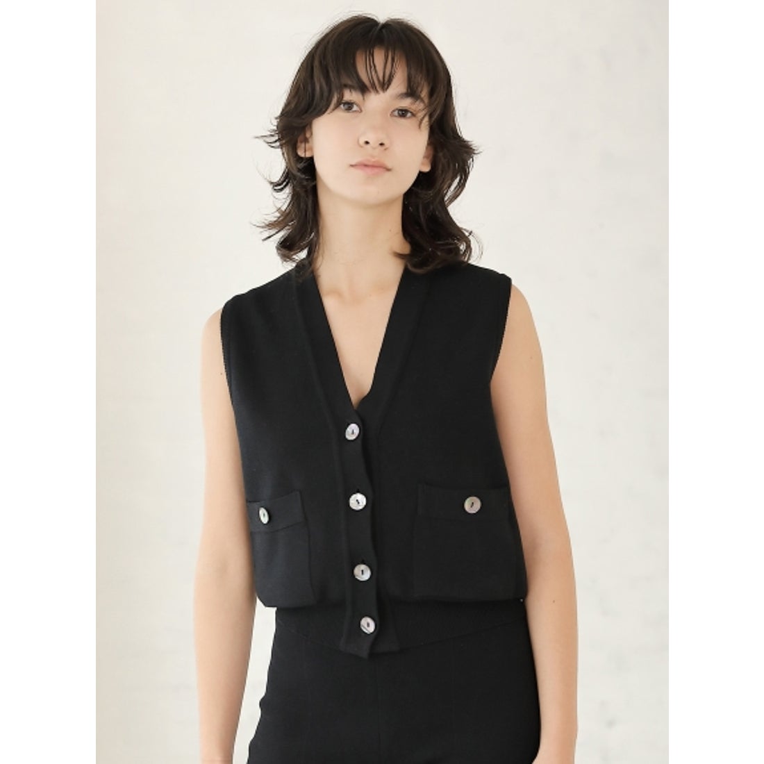 Greed International [Greed]HARRY STRETCH ミラノリブニットベスト