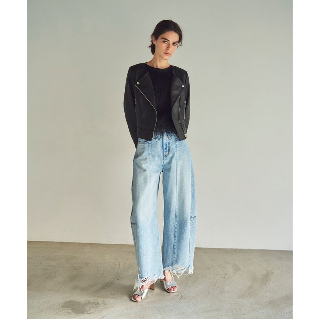 グレースコンチネンタル GRACE CONTINENTAL ノーカラーレザー