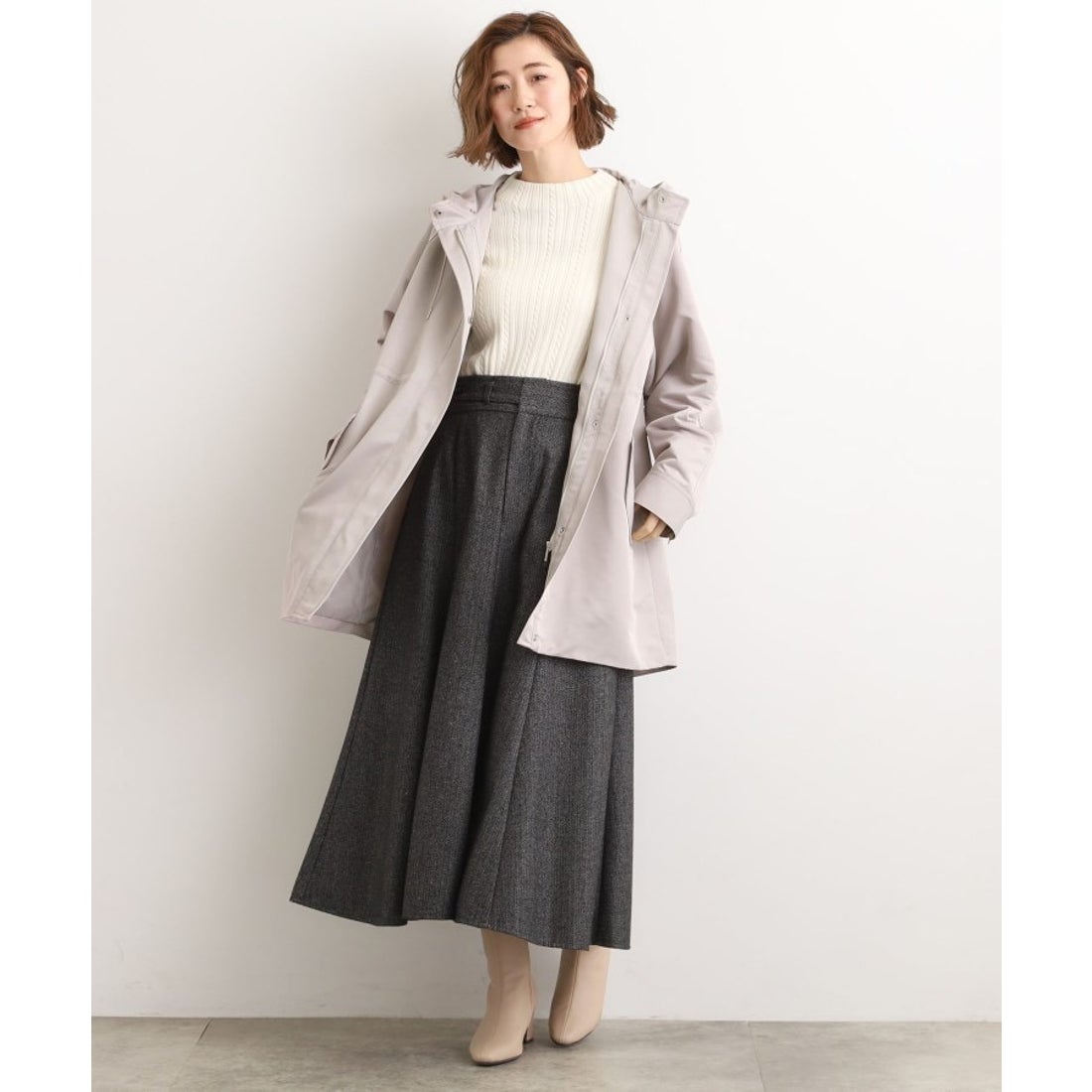 グローブ grove ボアライナー付き3WAYモッズコート （グレージュ(050