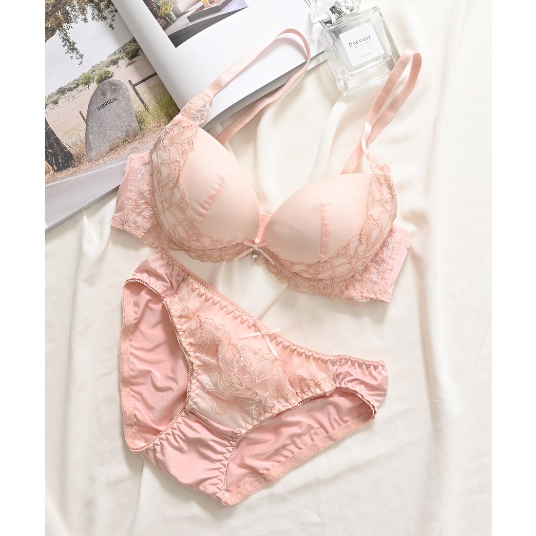 グラシア GLACIER 花刺繍チュールブラセット 下着 アンダーウェア