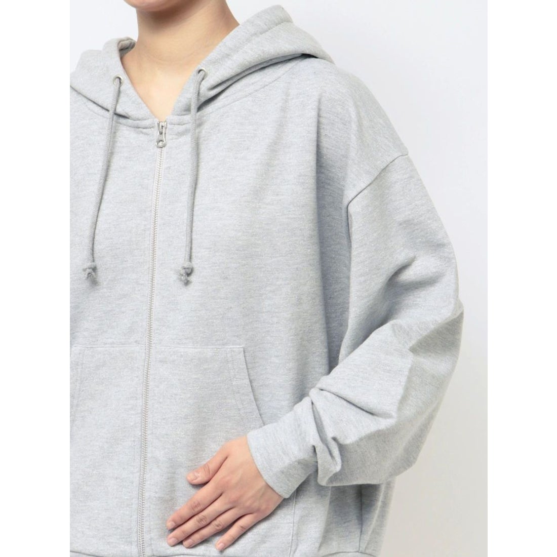 ジェイダ GYDA 【SETUP着用可】BACK GYDAラインストーンラメパーカー