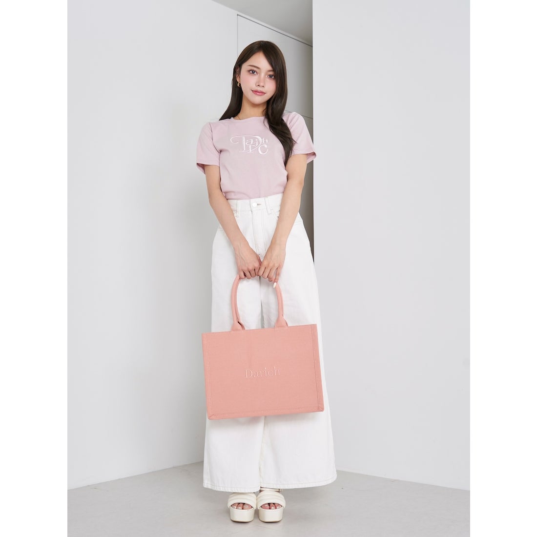 ダーリッチ Darich ロゴトートバッグ （ピンク） -靴＆ファッション