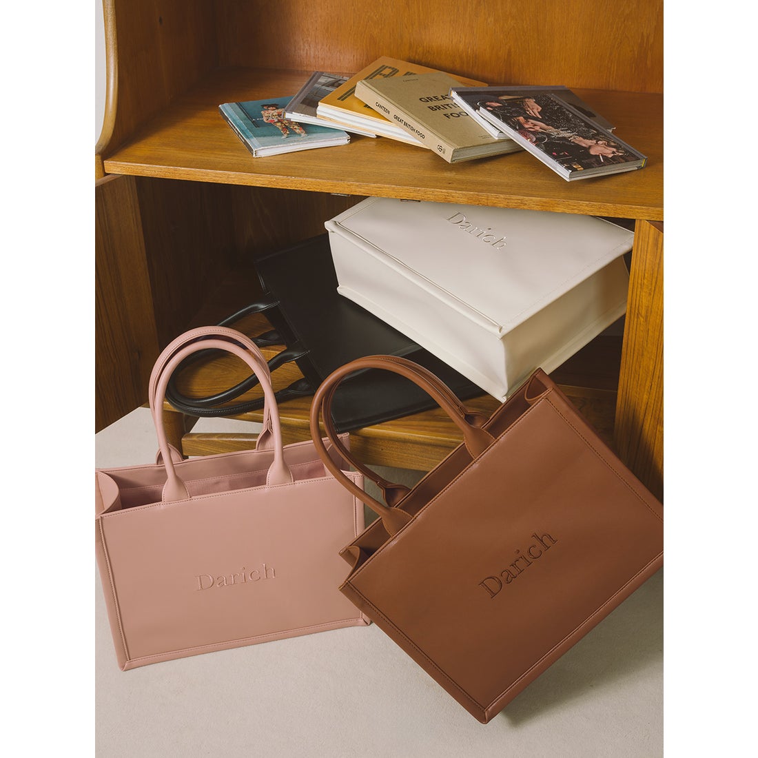 ダーリッチ Darich ロゴレザートートバッグ （ピンク） - ファッション