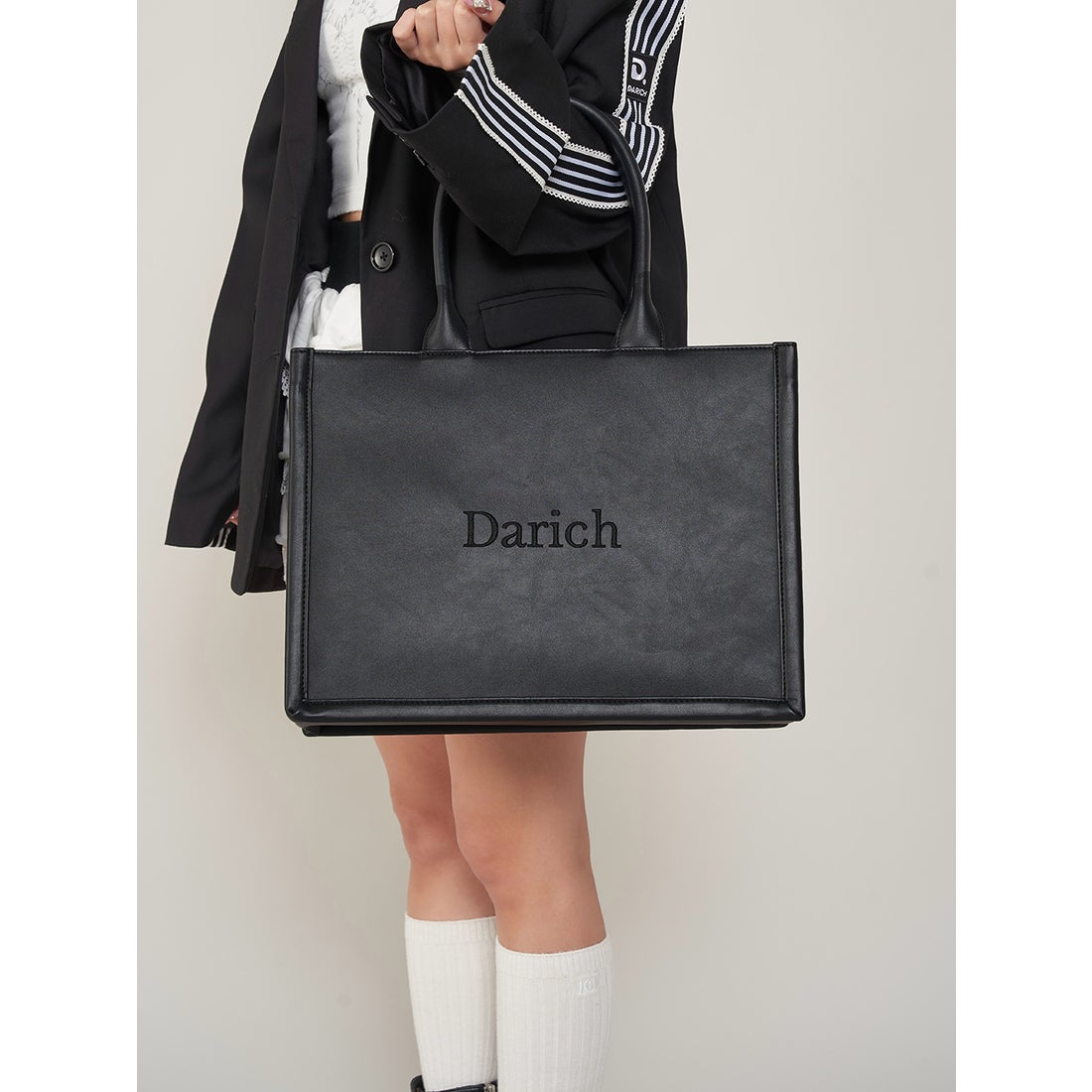 ダーリッチ Darich ロゴレザートートバッグ （ブラック