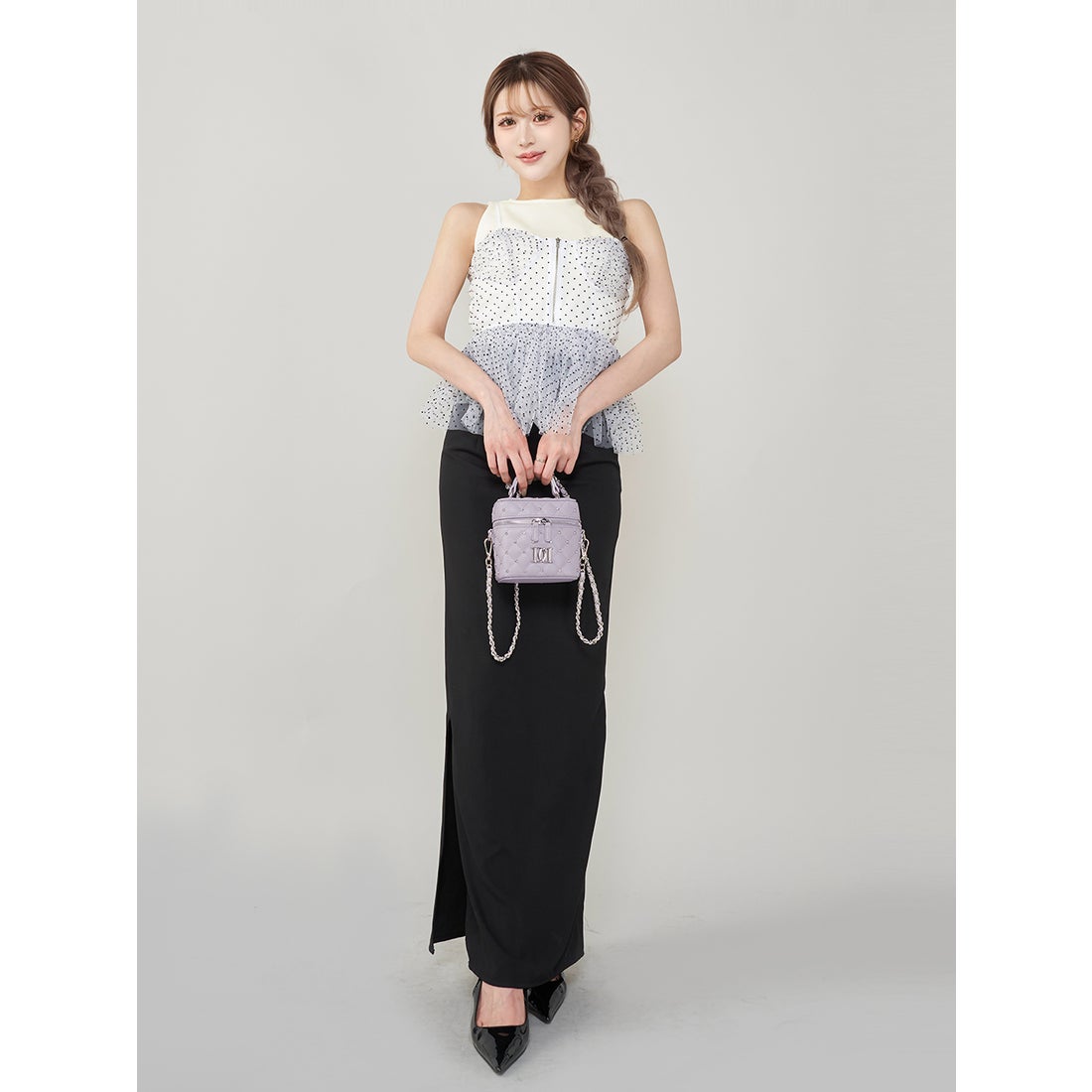 ダーリッチ Darich キルティングビジュースクエアミニバッグ