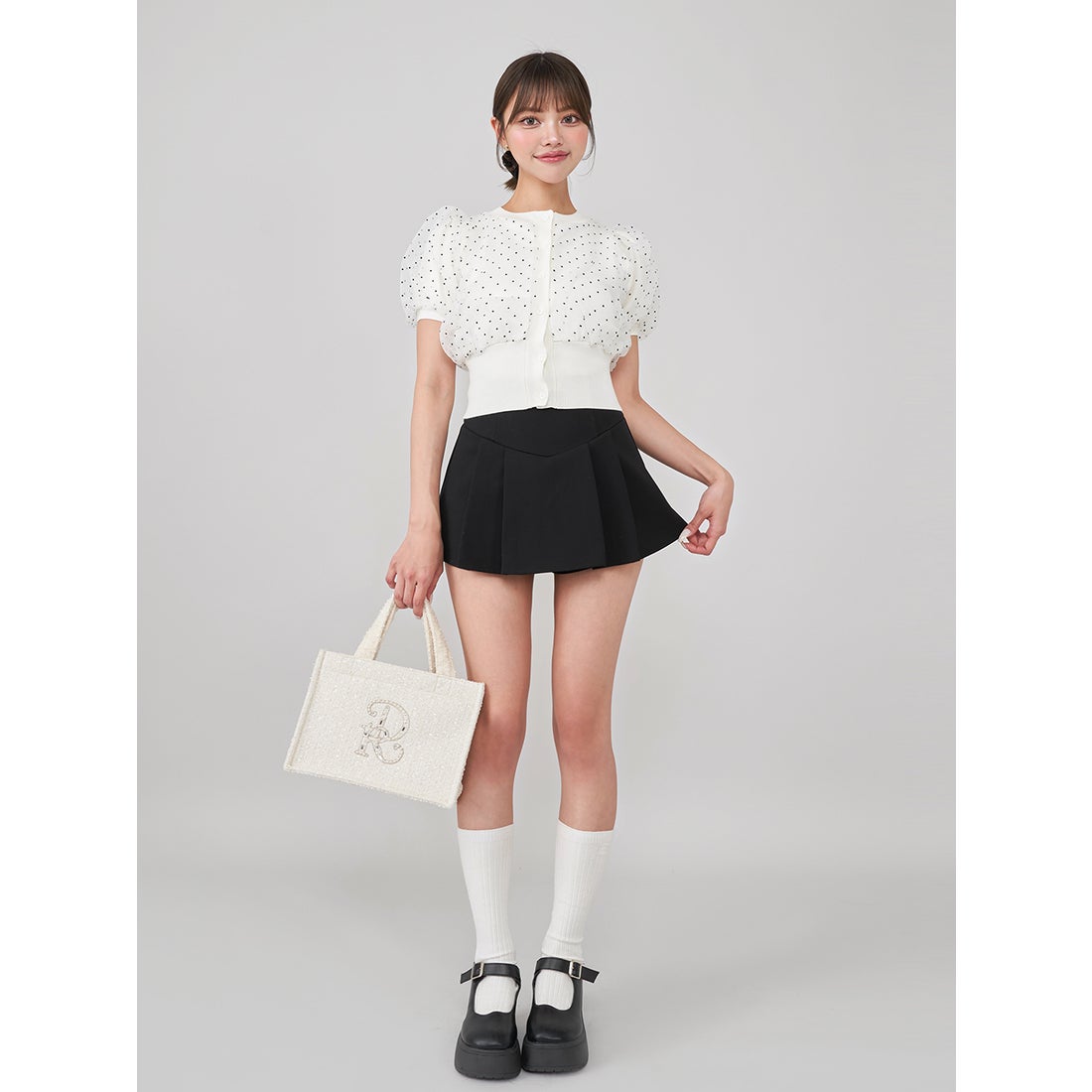 ダーリッチ Darich DRビジューミニトートバッグ （ホワイト