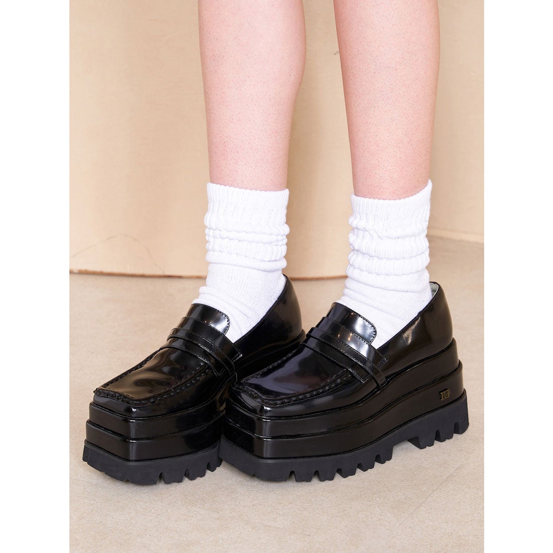 ダーリッチ Darich プラットフォームローファー （ブラック） -靴