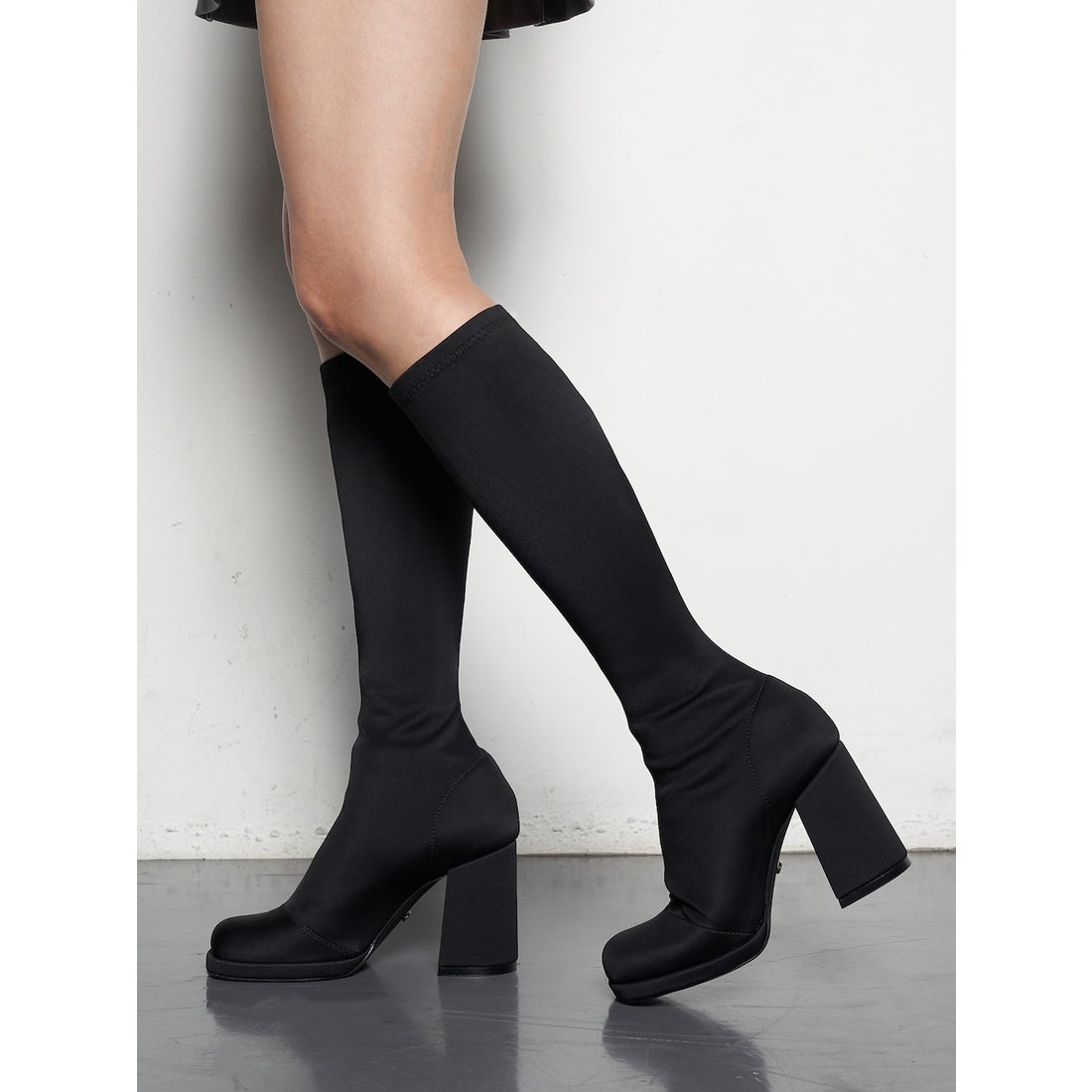 ダーリッチ Darich ウルトラストレッチミドルロングブーツ （ブラック