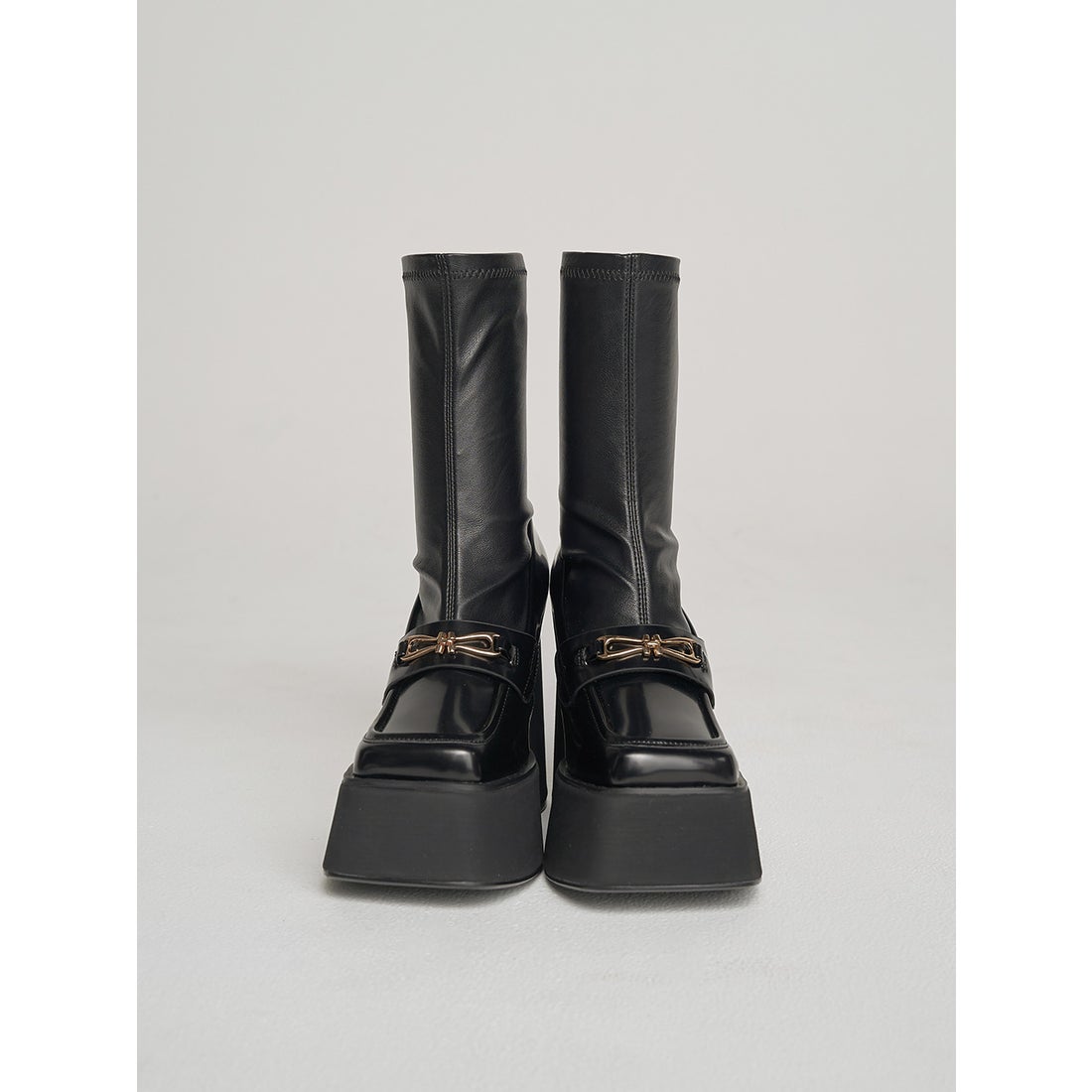 ダーリッチ Darich スクエアトゥショートブーツ （ブラック