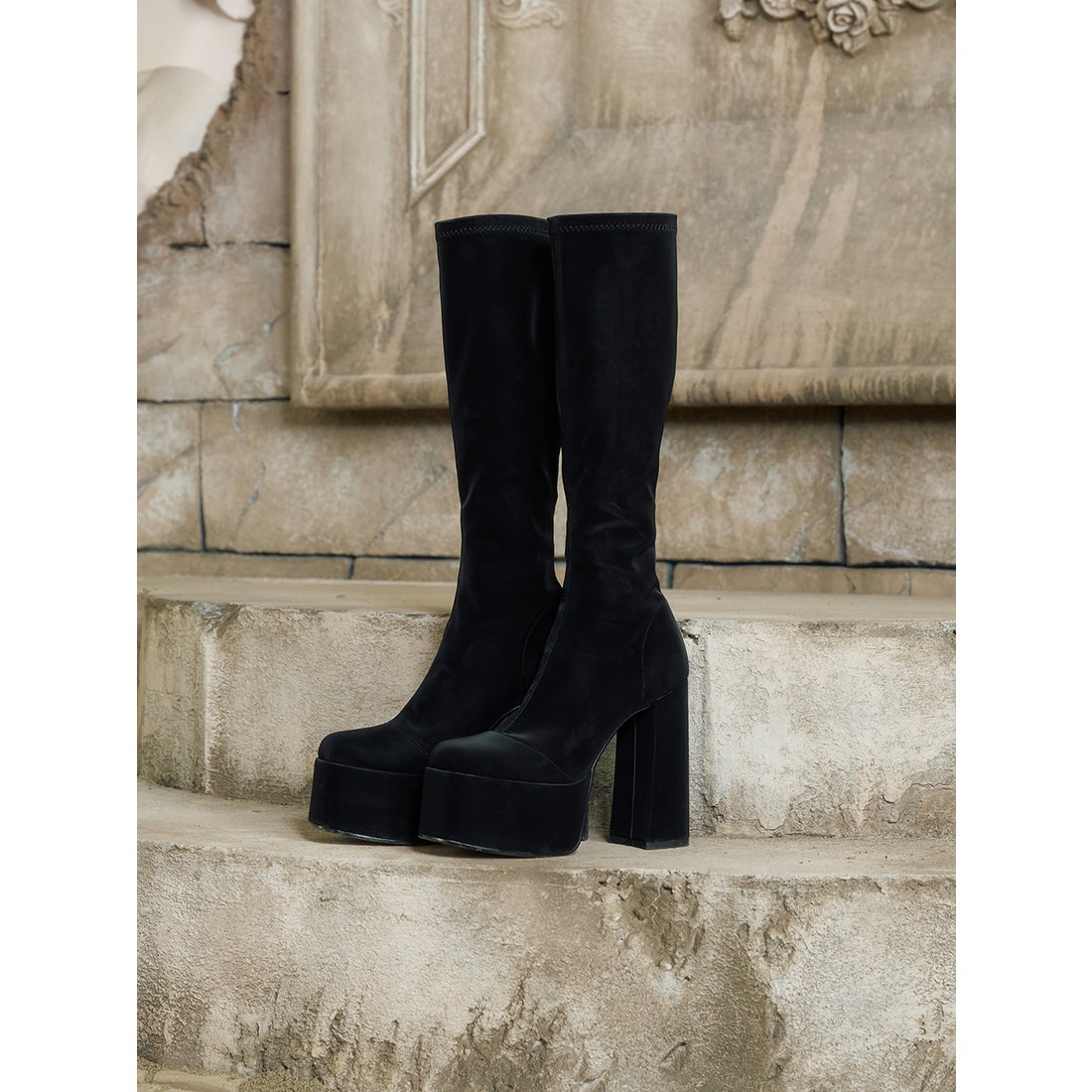 ダーリッチ Darich ウルトラストレッチロングブーツ （ブラック