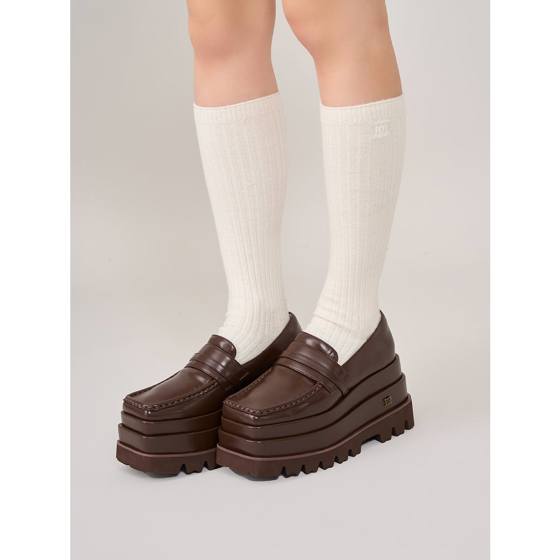 ダーリッチ Darich プラットフォームローファー （ブラウン