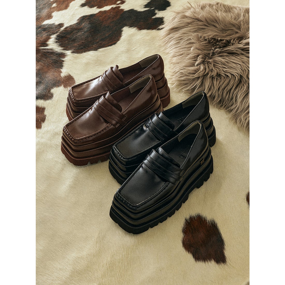 ダーリッチ Darich プラットフォームローファー （ブラウン） -靴