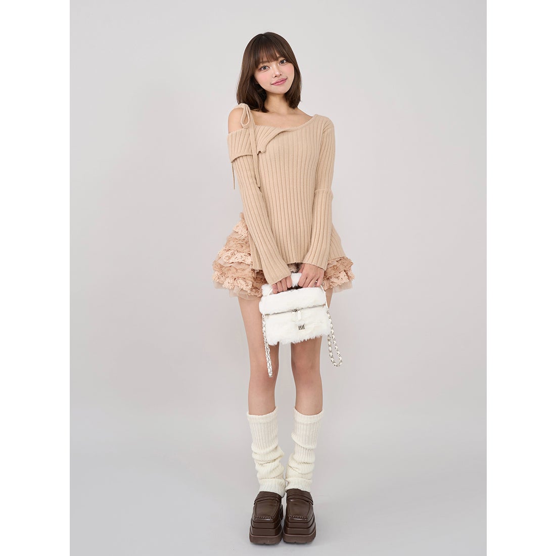 ダーリッチ Darich プラットフォームローファー （ブラウン