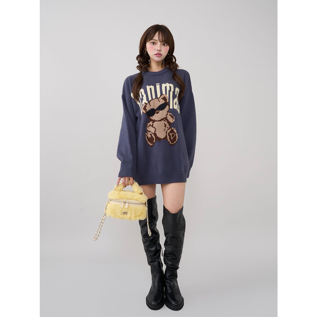 ダーリッチ Darich ソフトレザーニーハイブーツ （ブラック