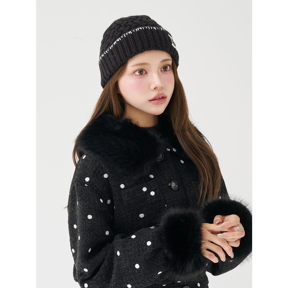 ダーリッチ Darich DDロゴバスケットニットビーニー （ブラック