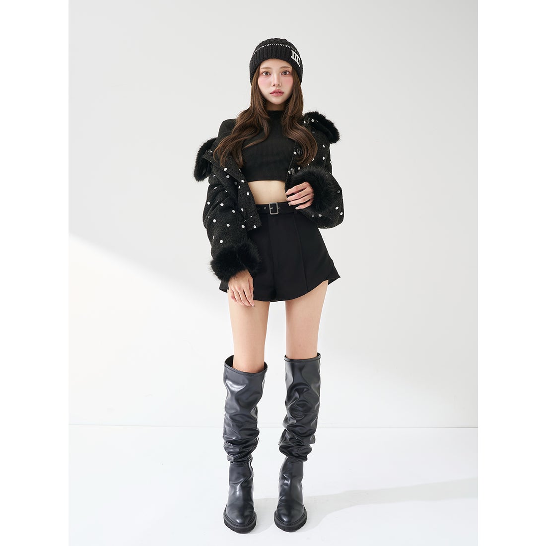 ダーリッチ Darich DDロゴバスケットニットビーニー （ブラック