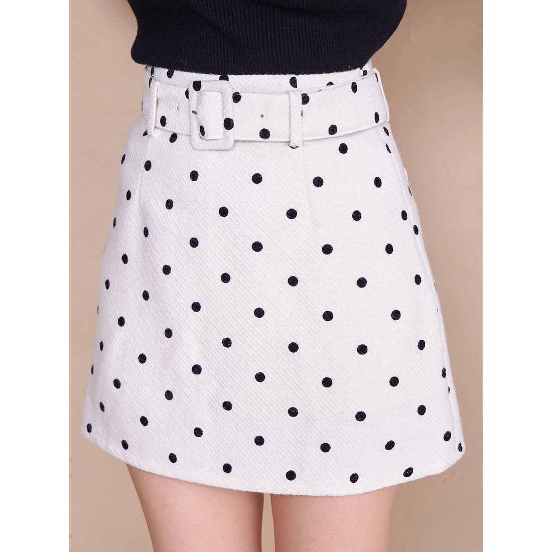 ダーリッチ Darich ドットツイードミニスカート （ホワイト