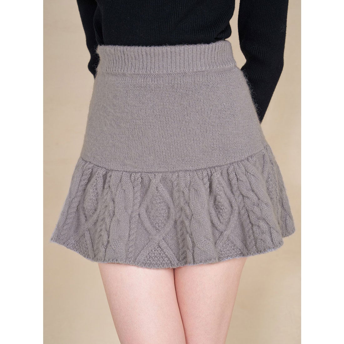 ダーリッチ Darich ケーブルニットミニスカート （グレー