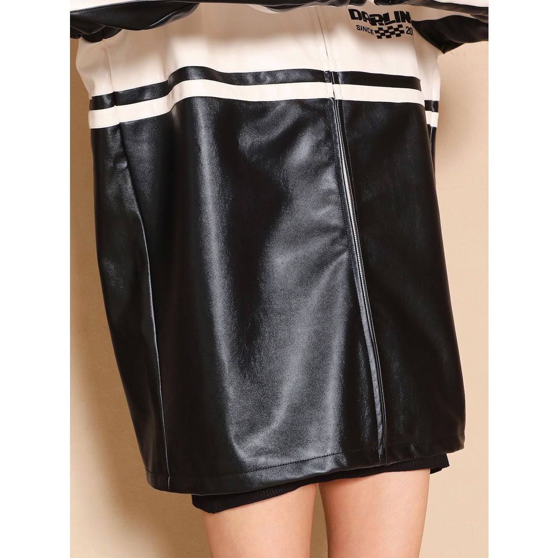 ダーリッチ Darich バイカラーレザースタジャン （ブラック