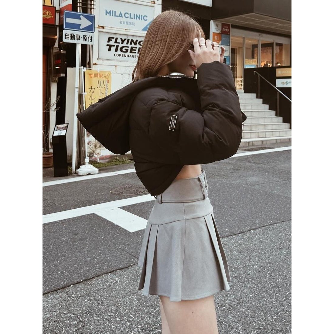 ダーリッチ Darich クロップドパフダウンジャケット （ブラック