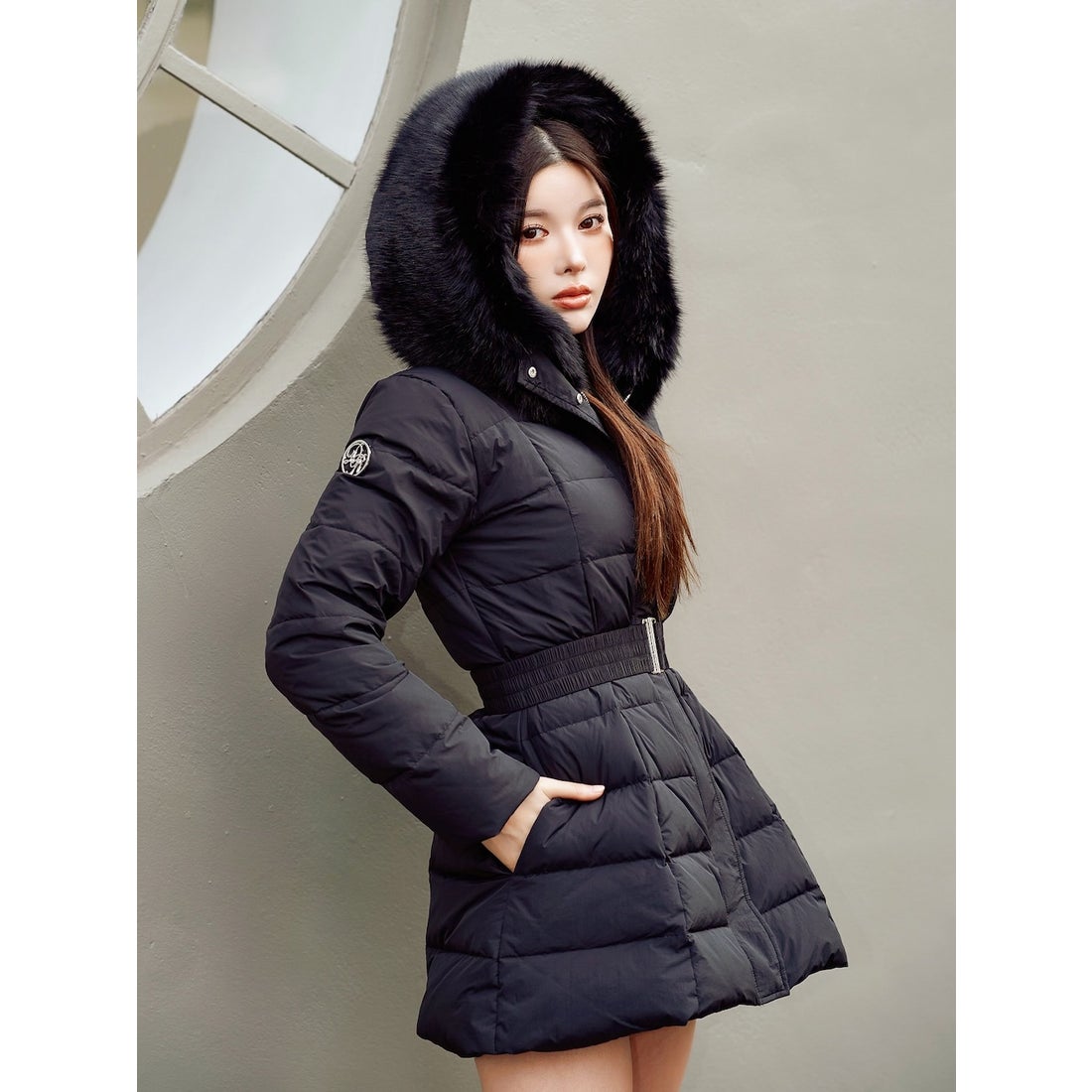 ダーリッチ Darich レディミディダウンコート （ブラック