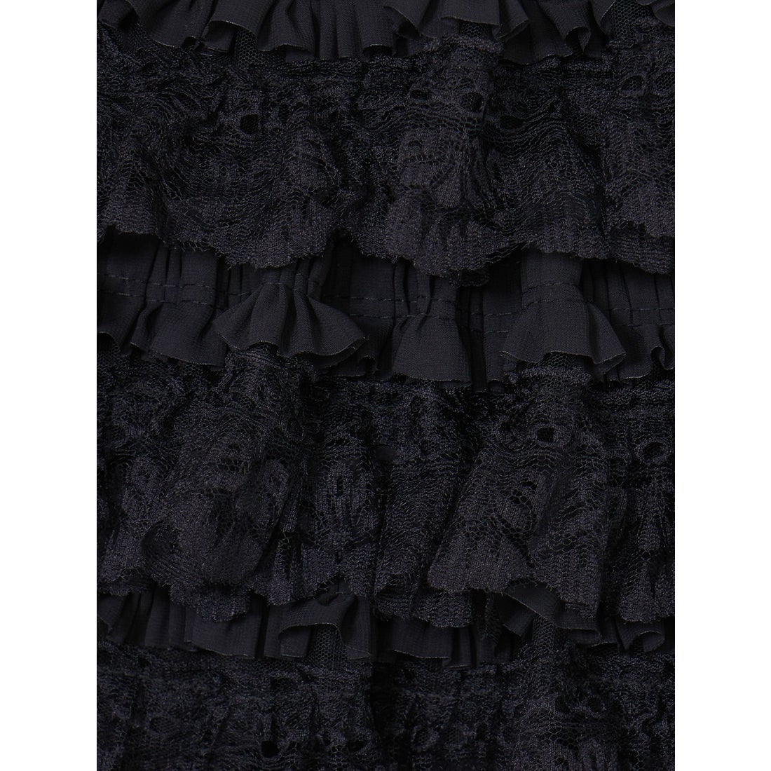 ダーリッチ Darich ボリュームレースフレアミニスカート （ブラック