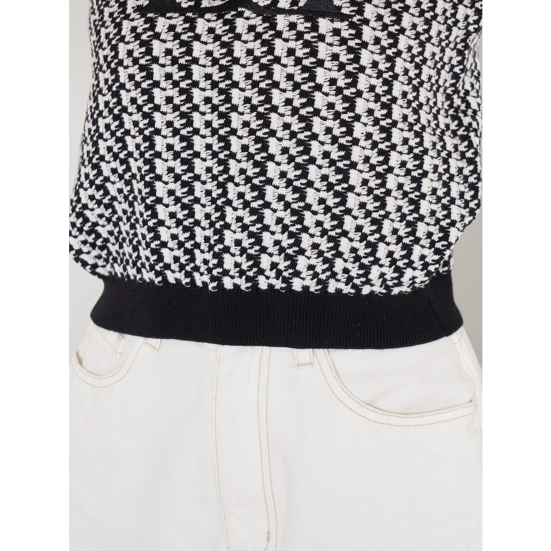 ダーリッチ Darich DDロゴミックスノースリニットトップス （ブラック