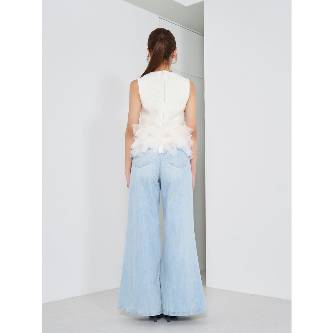 ダーリッチ Darich チュールぺプラムサマーツイードトップス