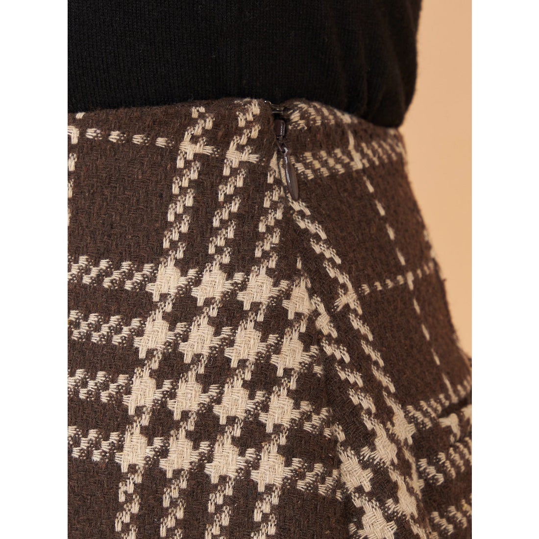 ダーリッチ Darich ドッキングファーツイードミニスカート （ブラウン