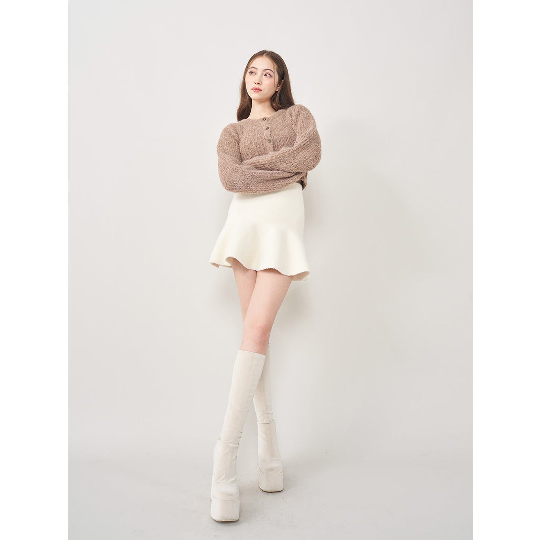 ダーリッチ Darich シャギーニットアンサンブル （ホワイト