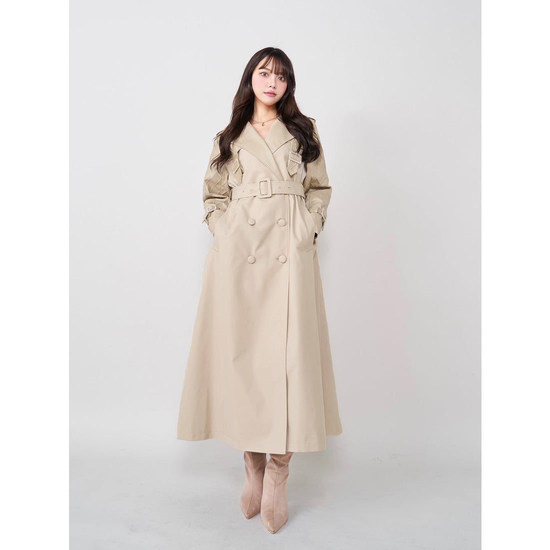 ダーリッチ Darich バイカラーレザーレイヤードトレンチコート