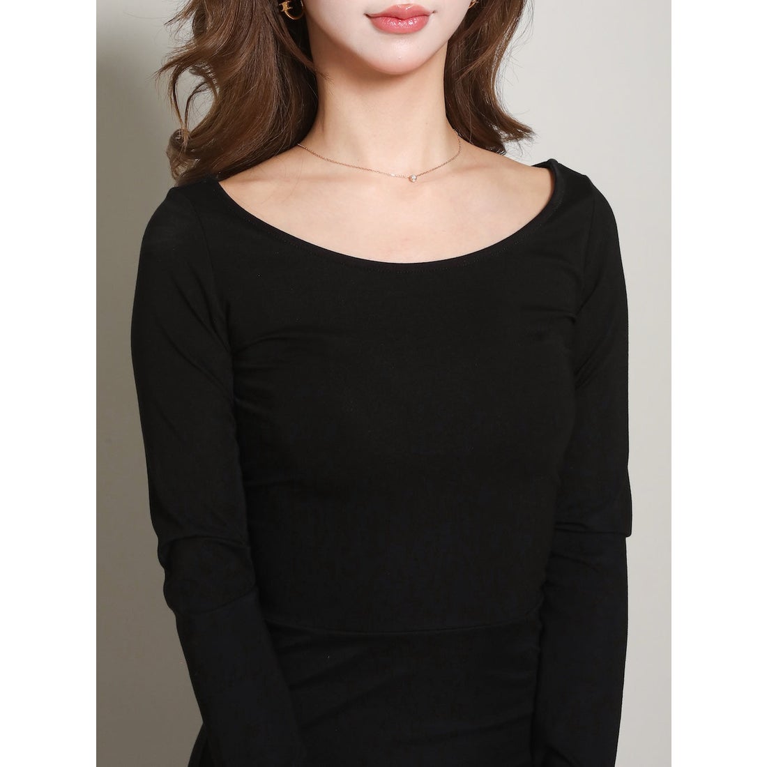 ダーリッチ Darich バックオープンレースロングワンピース （ブラック