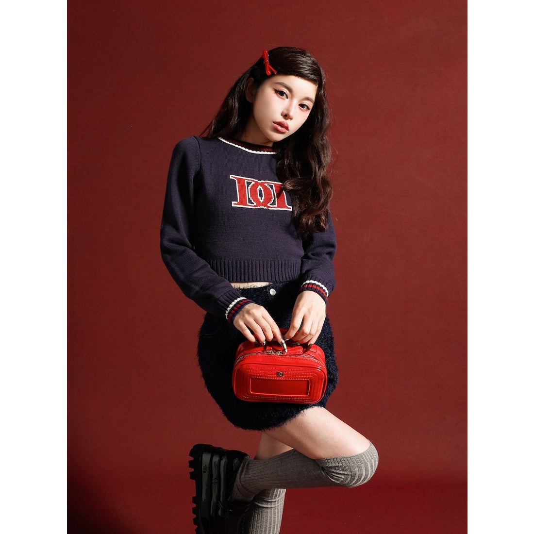 ダーリッチ Darich レトロDDロゴニットトップス （グレー